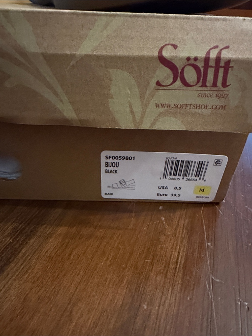 Sofft Black Leather Wedge Sandals - Comfortable Women’s Summer Shoes - Picture 2 of 6